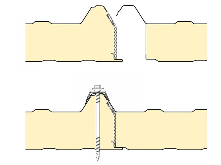 PIR Insulated Panel Topway Steel 2D Roof Joint 800